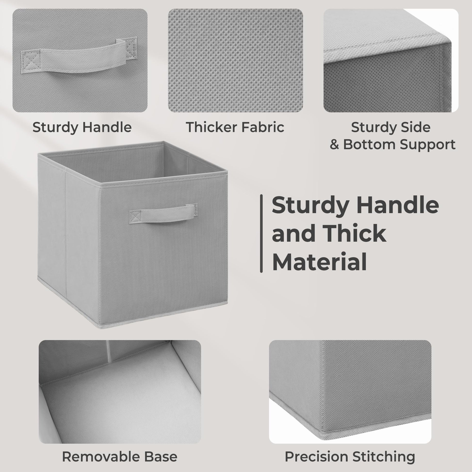 Easi Storage Cubes, 11 Inch Storage Bins, Set of 3, Foldable Fabric Cube Storage Organizer With