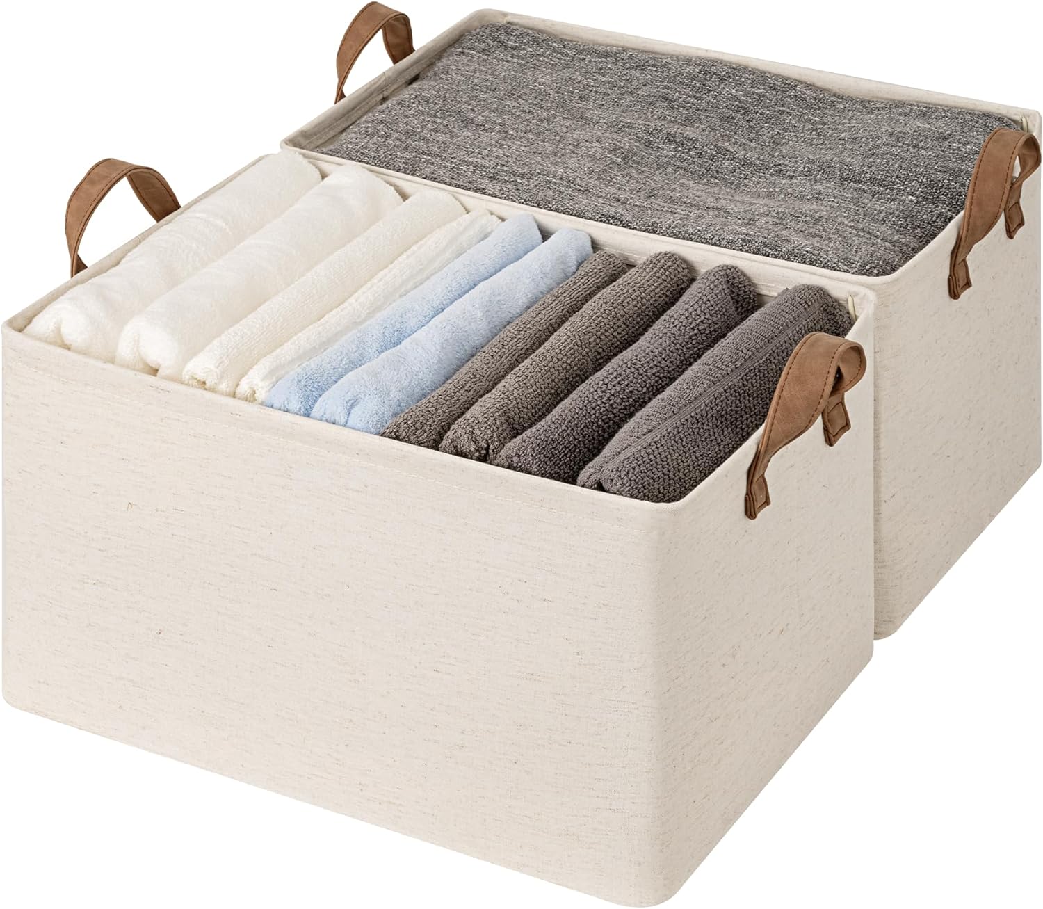 StorageWorks Storage Bins, Shelves Baskets for Organizing, 45L Extra Large Fabric Closet Organizers