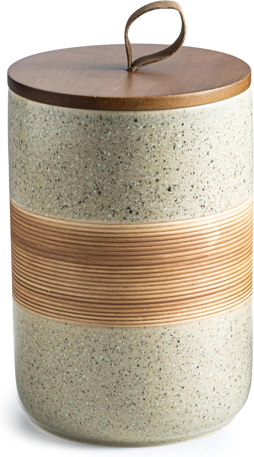 Large Storage Containers with Lids, Ceramic Coffee Container Kitchen Food Storage Jars for Spice