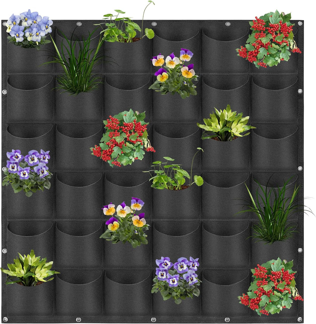 36 Pockets Hanging Planter Bags, Hanging Vertical Wall Mounted Plant Planting Grow Bags, Herb