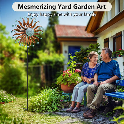 Wind Spinners Outdoor Metal Large with Stake- 84'' Wind Spinners for Yard and Garden - Windmill for