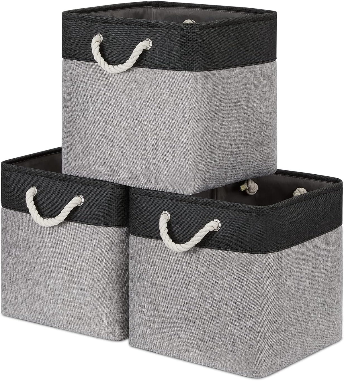 Bidtakay Fabric Cube Storage Bins for Organizing 13x13 Large Storage Baskets Decorative Storage
