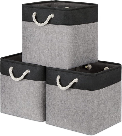 Bidtakay Fabric Cube Storage Bins for Organizing 13x13 Large Storage Baskets Decorative Storage