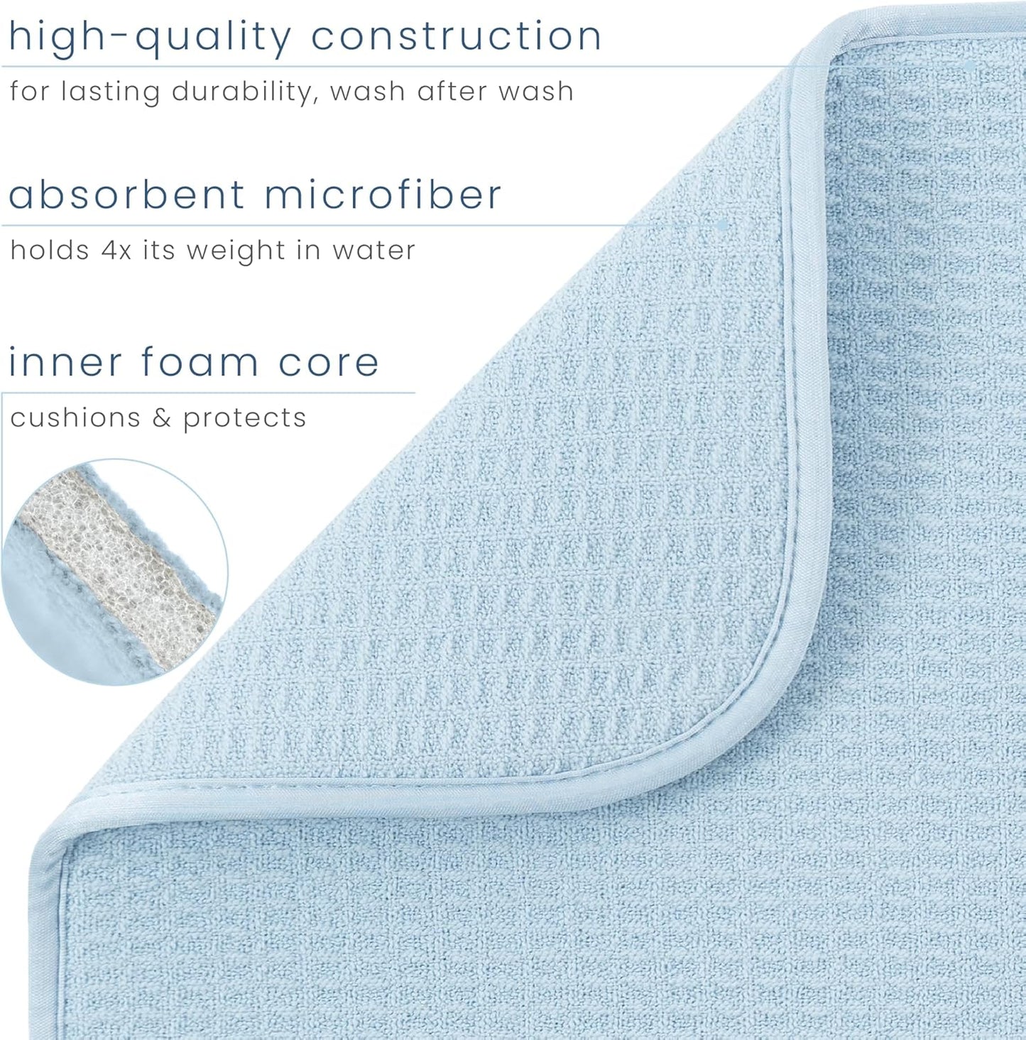 S&T INC. Dish Drying Mat XL, 18” x 24”, Absorbent Microfiber Kitchen Counter Mat, Dish Drying Pad