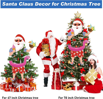 Christmas Tree Topper Hawaii Christmas Decoration Santa Claus Tree Topper Flamingo Ice Cream