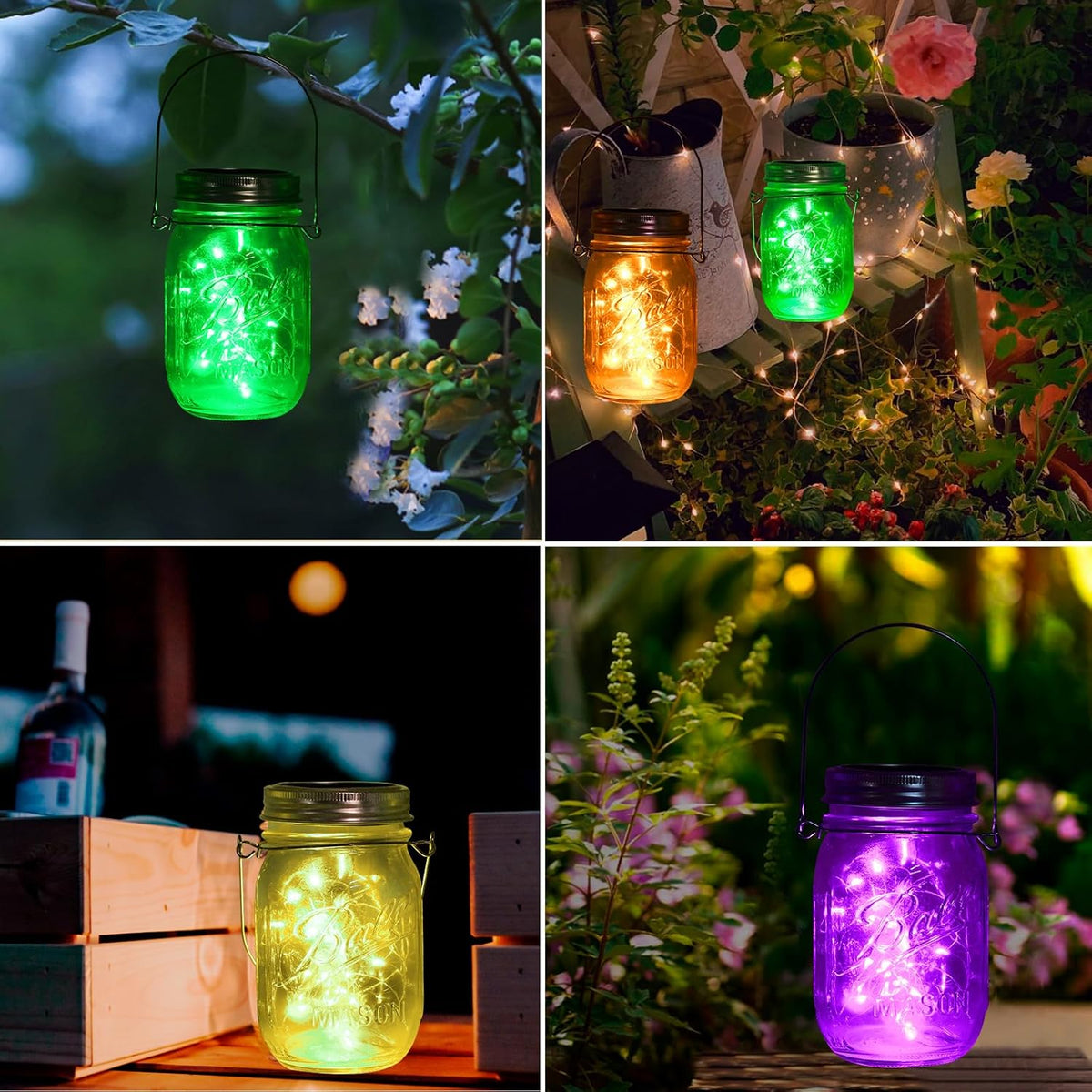 ZNYCYE Mason Jar Solar Lights for Outside, 12 Pack 30LED Fairy Firefly Lights Mason Jar Solar Lids