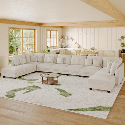 LLappuil Modular Sectional Sofa with Storage Seats, Corduroy Convertible Modular U Shaped Sectional