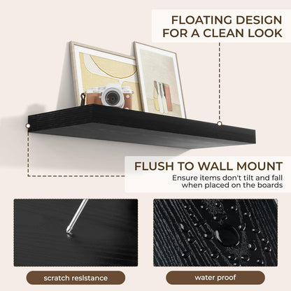 RICHFOCUS 36Inch Floating Shelves for Wall 2 Pack Shelves for Bedroom|Kitchen|Bathroom Wall Mounted