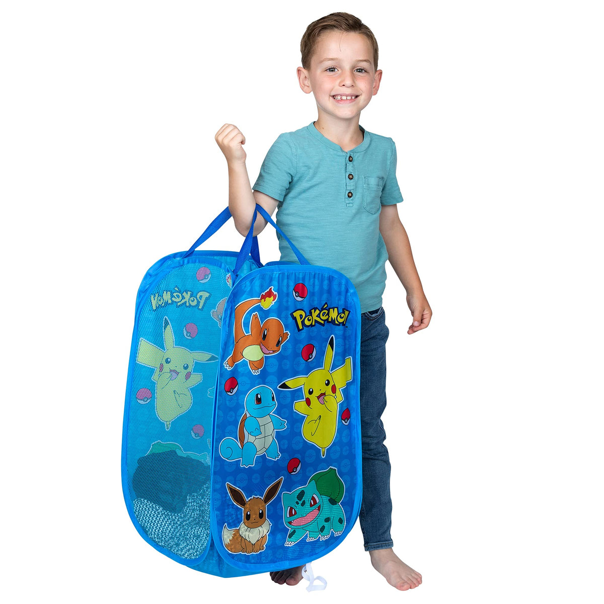 POKEMON Kids Room Collapsible Storage Bin Pop Up Hamper, One Size, (Officially Licensed Product) by