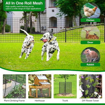 Welded Wire Fence, 50ft(L) x 48inch(H) Garden Fence for Dog, 2 Inch x 3 Inch 16GA Fencing for