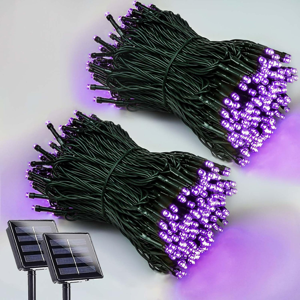EEW 2 Pack 200 LED Solar Halloween Lights Outdoor Waterproof, Solar String Lights for Outside