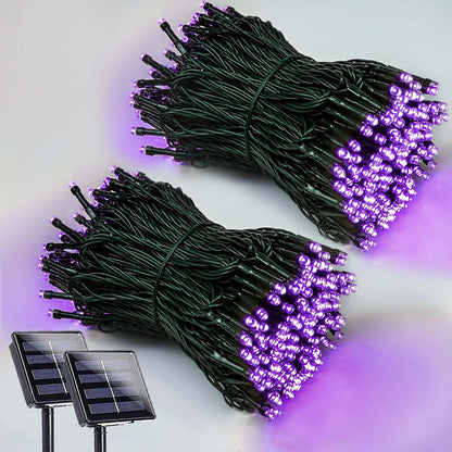 EEW 2 Pack 200 LED Solar Halloween Lights Outdoor Waterproof, Solar String Lights for Outside