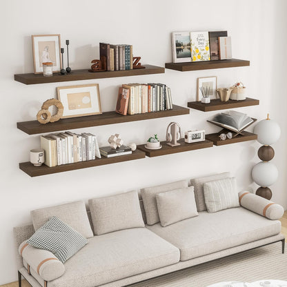 RICHFOCUS 24Inch Floating Shelves for Wall 2 Pack Shelves for Bedroom|Kitchen|Bathroom Wall Mounted