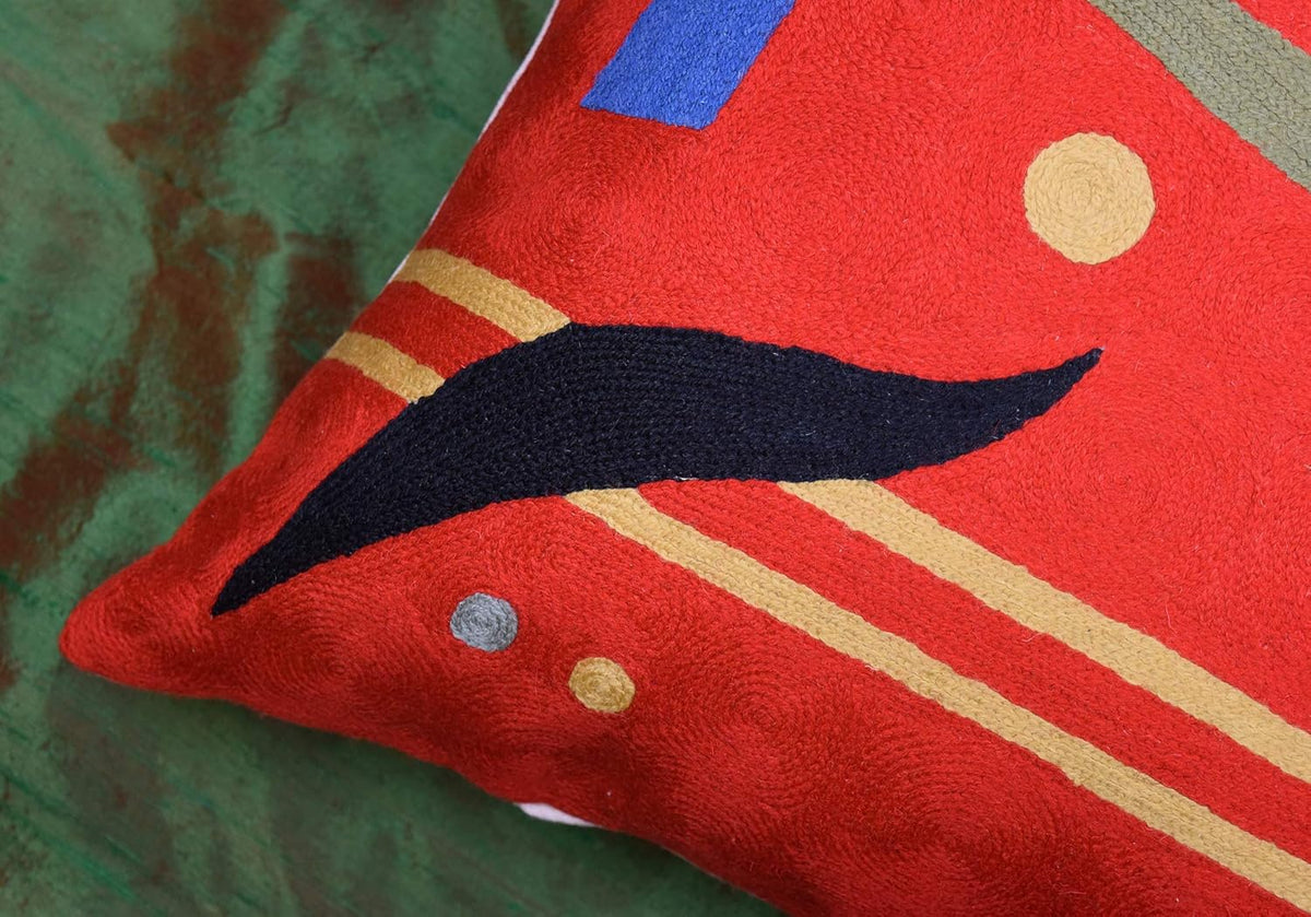 Kandinsky Abstract Pillow Cover - Red, 18x18, Modern, Abstract, Home Decor, Couch, Sofa, Bed
