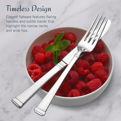 Mikasa Harmony 65-Piece Flatware Set for 12, 18/10 Stainless Steel Silverware with Forks, Knives
