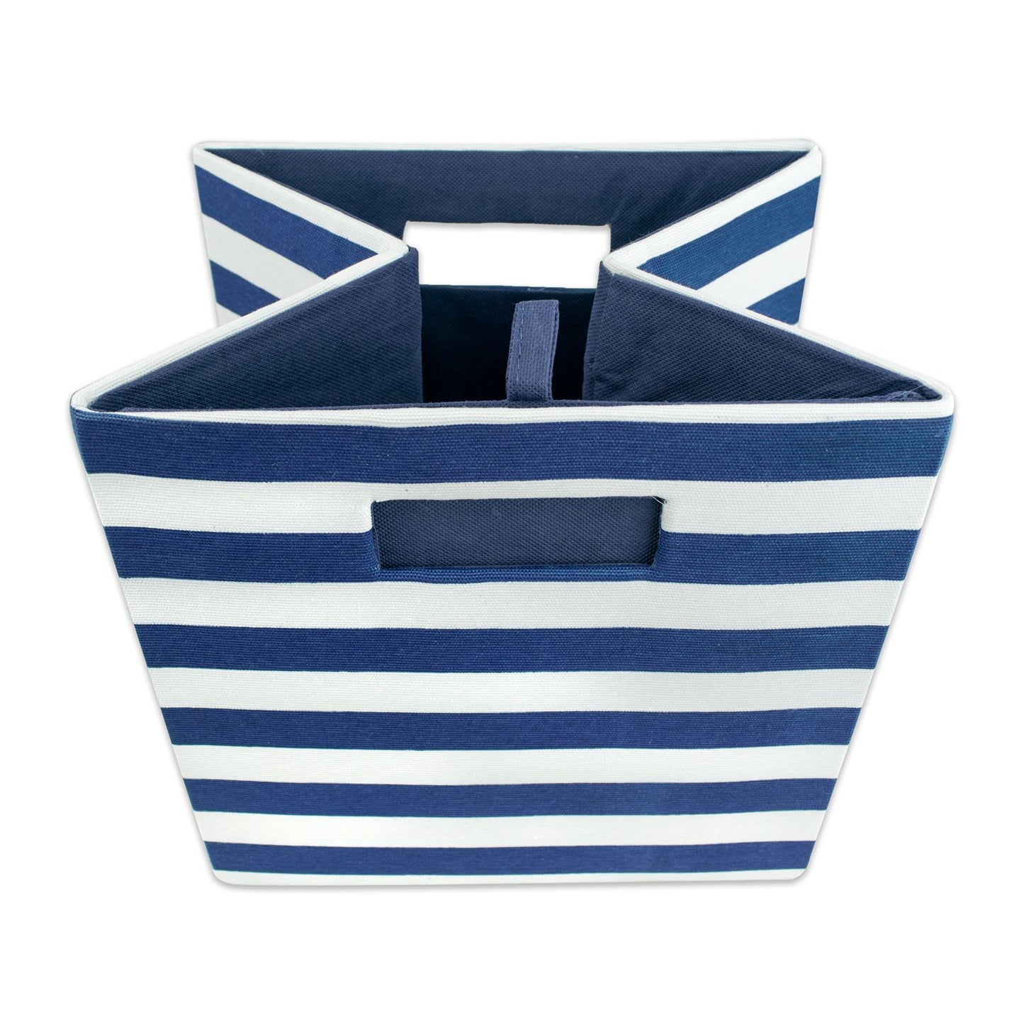 DII Polyester Cube Storage Collection Hard Sided Collapsible, 11x11x11, Nautical Blue