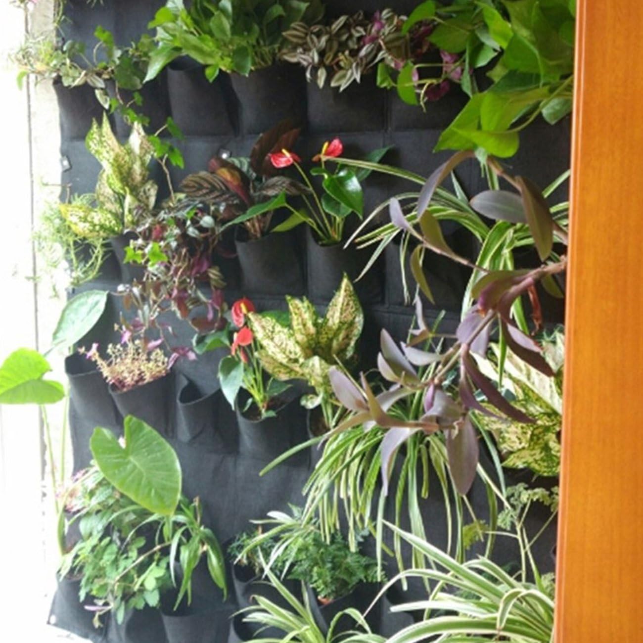 Ogrmar 36 Pockets Vertical Wall Garden Planter Plant Grow Bag for Flower Vegetable for