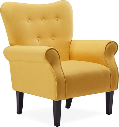 BELLEZE Modern Accent Chair, High Back Armchair, Upholstered Wingback Side Chair, Padded Single