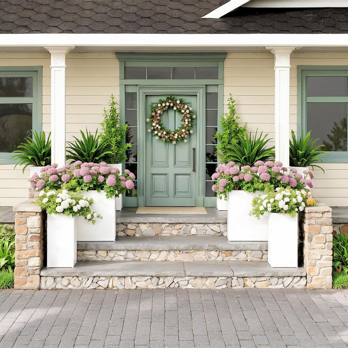 Planter Box Outdoor 38"W x 10.2"D x 30"H- Tall Rectangular Planters for Outdoor Patio/Porch