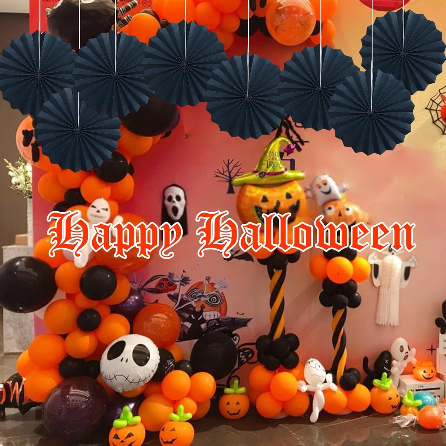 Black Party Decorations,Halloween Decor Events Accessories,Black Birthday Decorations,Anniversary