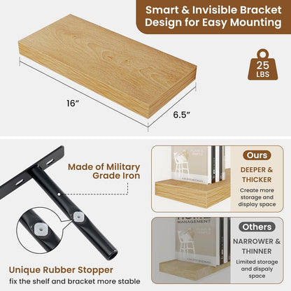 fuqing Floating Shelves for Wall, Bathroom Shelf Wall Mounted for Storage, Shelves with Invisible