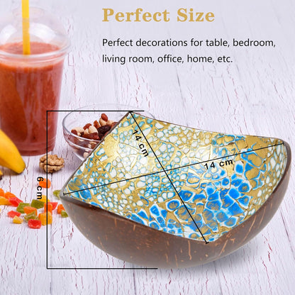 Coconut Bowls Decorative Candy Dish - Heart Acai Bowl, Natural Wooden Candy Dish, Key Bowl Holder