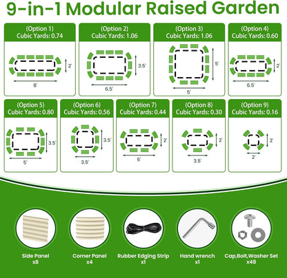Raised Garden Beds 8 X 2 X 1.4Ft, Galvanized Raised Garden Beds Outdoor Planter Box for Vegetables