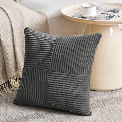 Fancy Homi 2 Packs Dark Gray Euro Decorative Throw Pillow Covers 26x26 Inch for Couch Bed Sofa