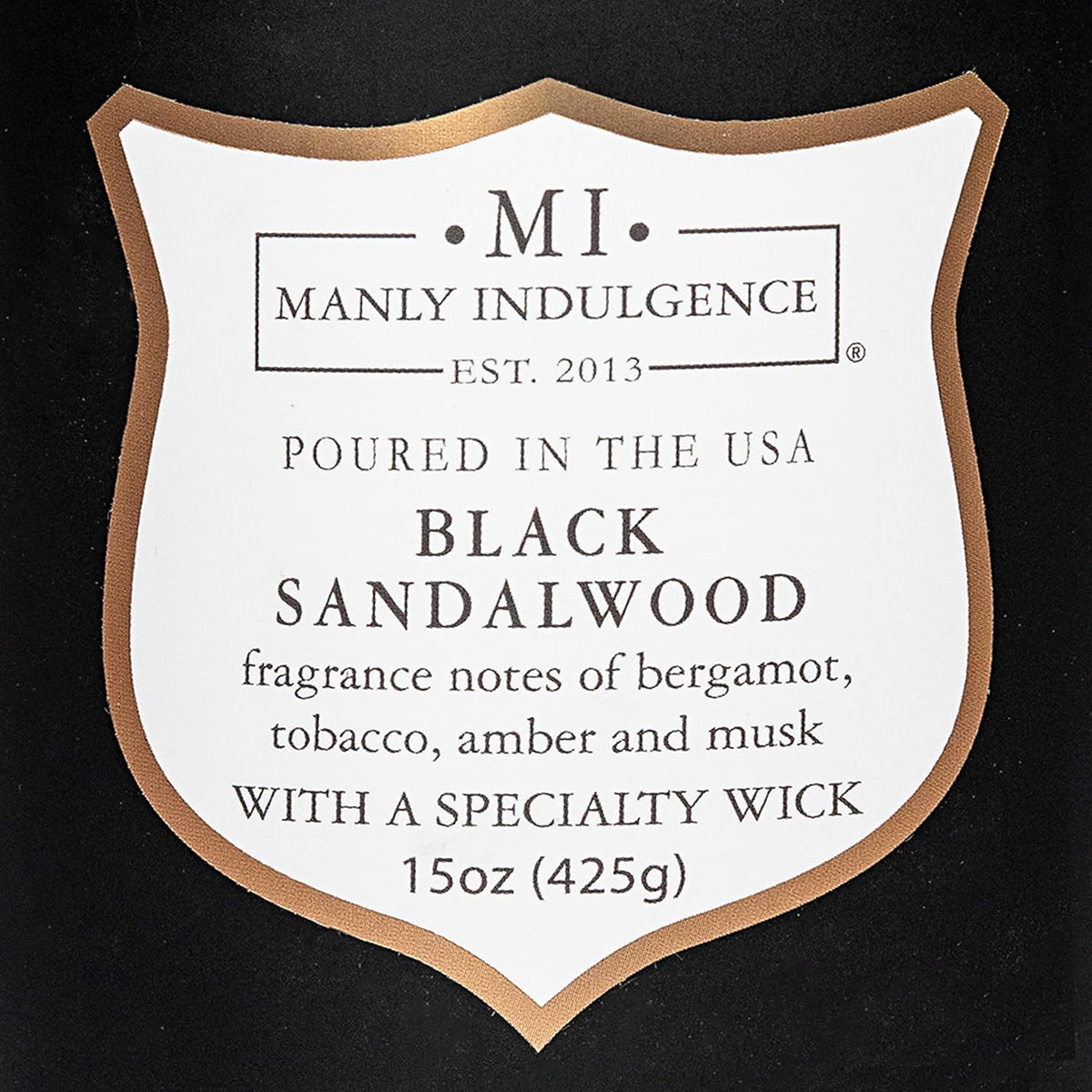 Manly Indulgence Black Sandalwood Scented Candle for Men 15 oz – Bergamot, Tobacco, Amber & Musk