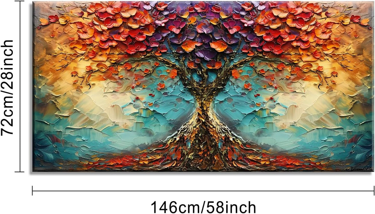 LASMOND Beautiful Colorful Tree Amazing Art Plants Wall Art Decor Artwork for Living Room (30x60