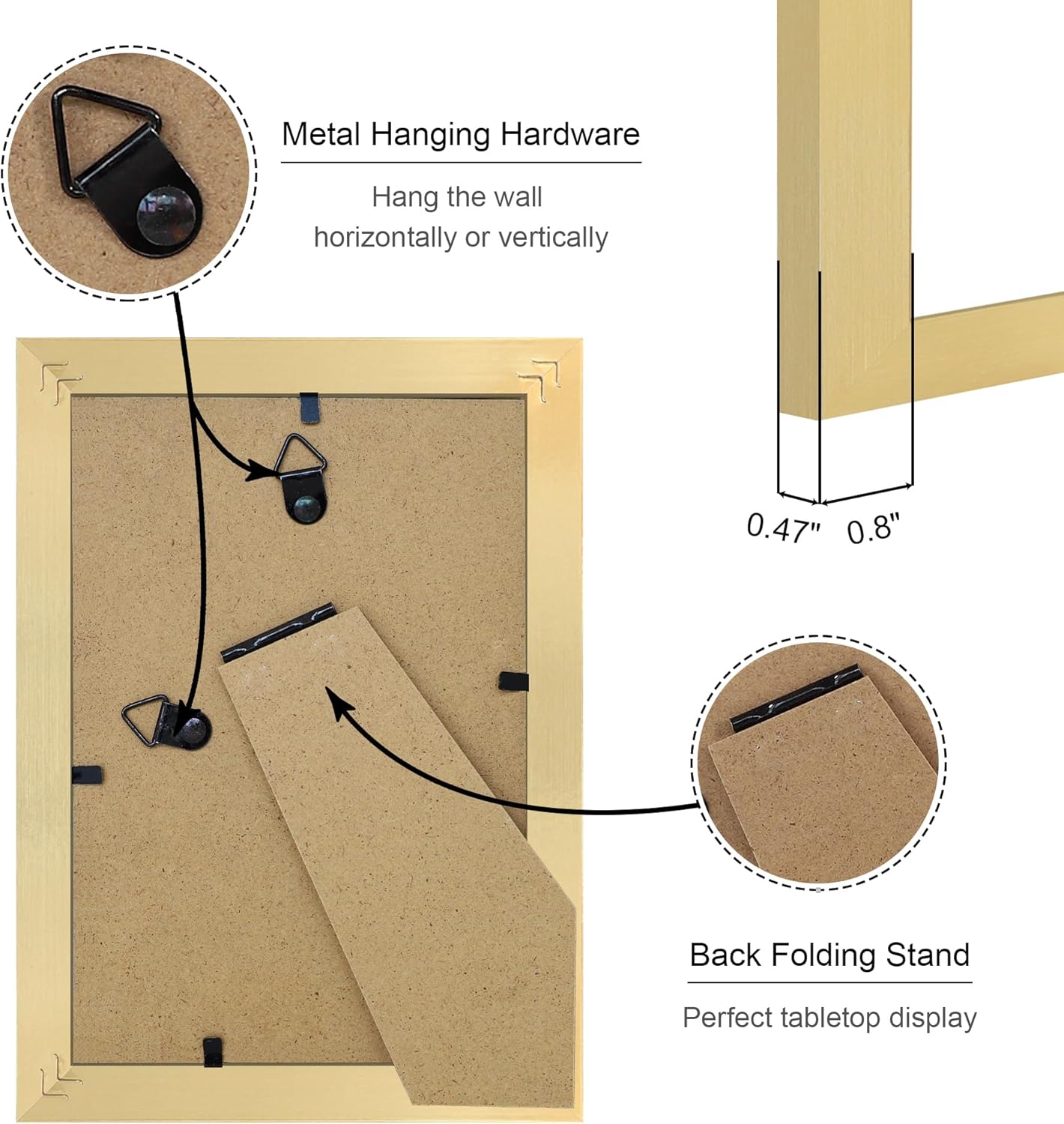 4x6 Picture Frame Set of 4, 4 x 6 Wood Photo Frames with Mat for 3.5x5, Wooden Frame with Real