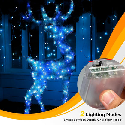4 Pack 60LED Christmas Fairy Lights Battery Operated - 20FT Twinkle Lights with 2 Lighting Modes