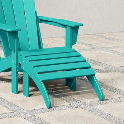 WestinTrends Outdoor Ottoman, Patio Adirondack Ottoman Foot Rest, All Weather Poly Lumber Folding