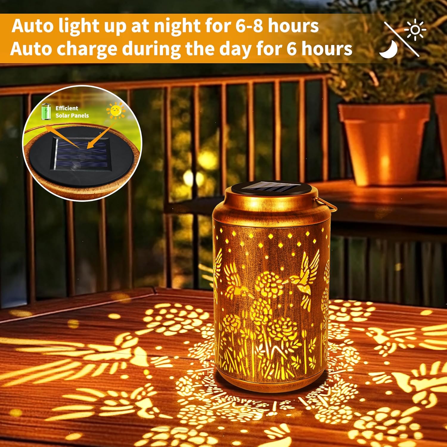 Brizled Hummingbird Solar Lanterns Outdoor, Decorative Mothers Day Gifts for Women Mom Grandma