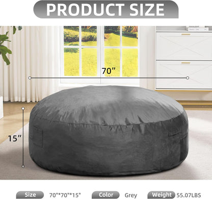 Hobestluk 6FT Bean Bag Chair Bean Bag Chairs for Adults Giant Bean Chairs with Velvet Cover, Memory