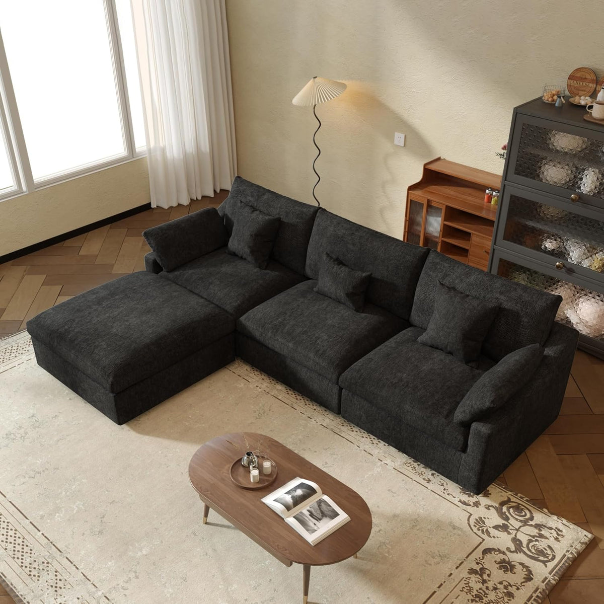JACH L-Shaped Sectional Couches for Living Room, Cloud Sectional Couch with Deep Seat, Modular