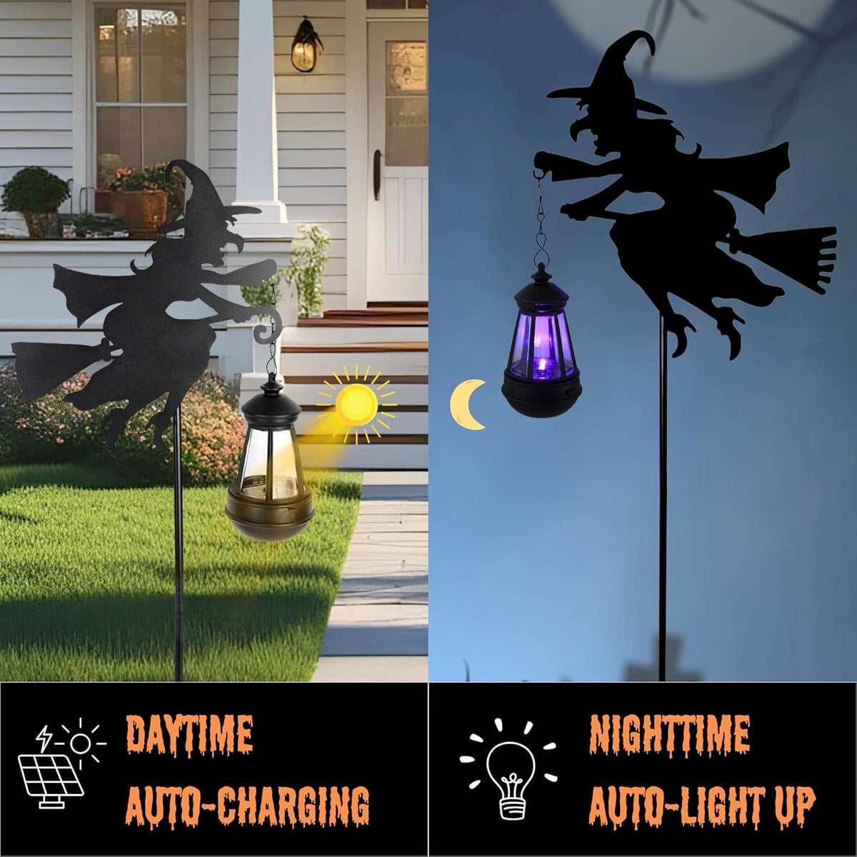 Fairy Garden Accessories Lawn Ornaments 1 Pair - Solar Lights Halloween Decorations Outdoor Garden