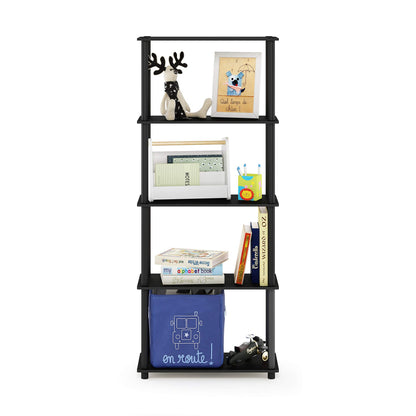 Furinno TURN-N-TUBE Storage Shelves, 5-Tier Book Shelf, Corner Shelf, Toolless Open Shelves, for