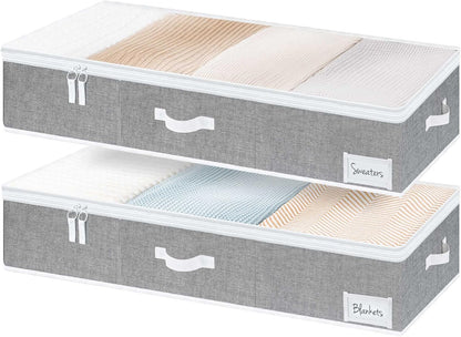 StorageWorks Extra Large Under Bed Storage Containers with Handles and Label Holder, 2 Pack