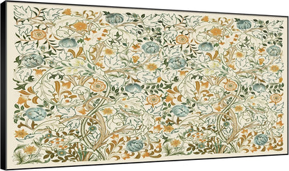 SIGNWIN 30"x60" Extra Large Framed Wall Art Vintage Botanical Floral with Golden and Teal Leaves
