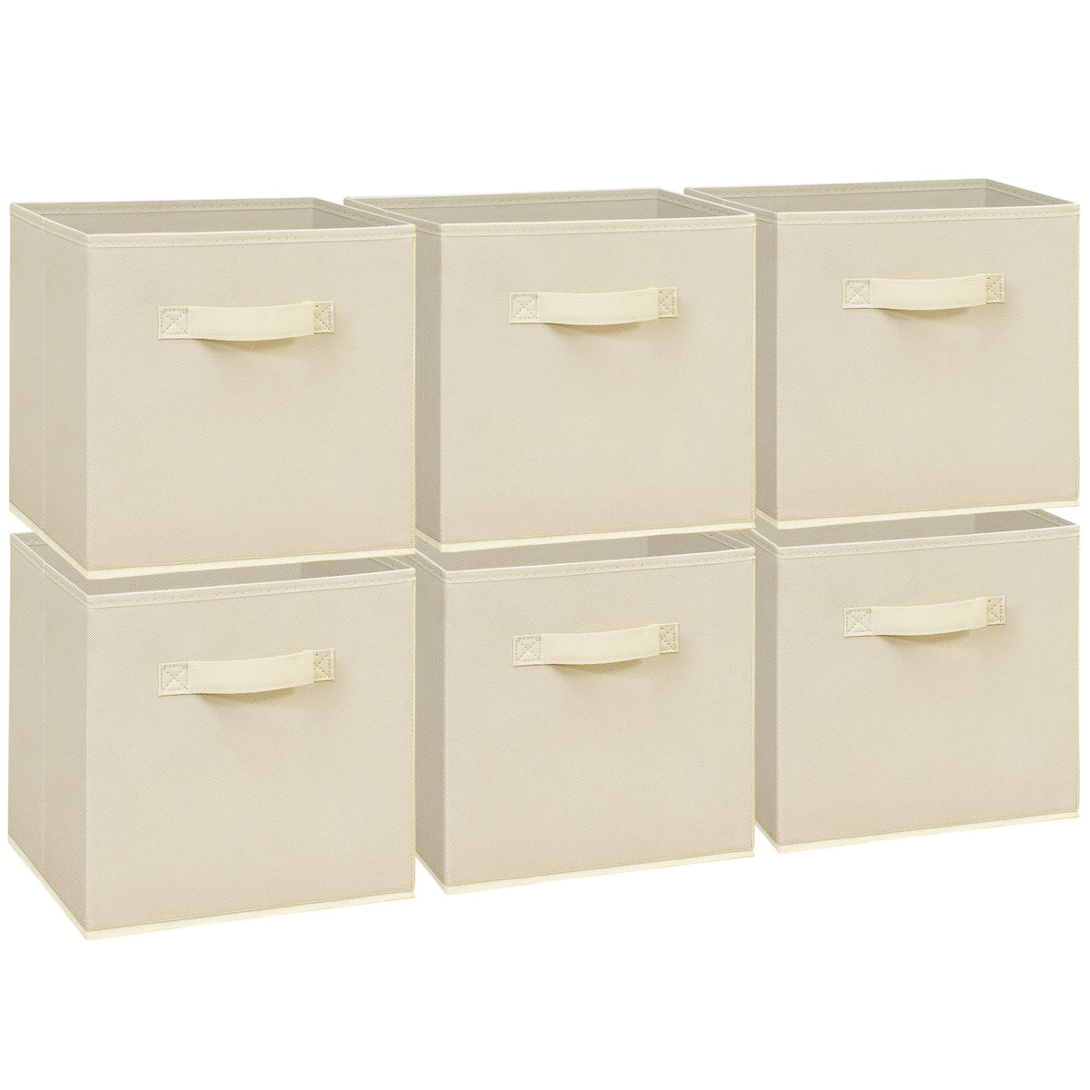 Easi 11 inch Cube Storage Bins, 6 Storage Cube Organizer, Collapsible Fabric storage cubes with