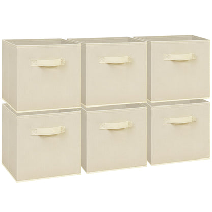 Easi 11 inch Cube Storage Bins, 6 Storage Cube Organizer, Collapsible Fabric storage cubes with