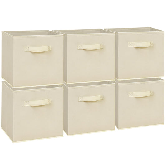 Easi 11 inch Cube Storage Bins, 6 Storage Cube Organizer, Collapsible Fabric storage cubes with