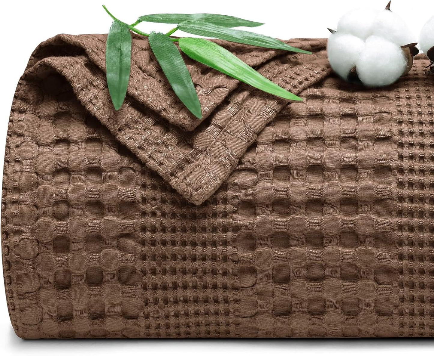 PHF Cooling Waffle Blanket King Size, Lightweight 60% Viscose from Bamboo & 40% Cotton. Breathable