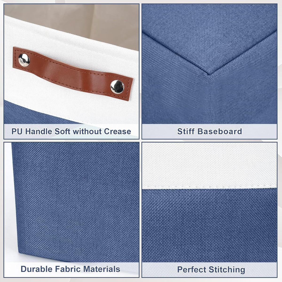 Storage Bins Large Fabric Storage Baskets for Shelves 3 Pack, Decorative Linen Closet Baskets with