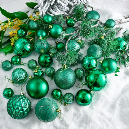 LANGXUN 36pcs Emerald Green Christmas Tree Decorations Balls, Bolas De Navidad, 2025 Christmas