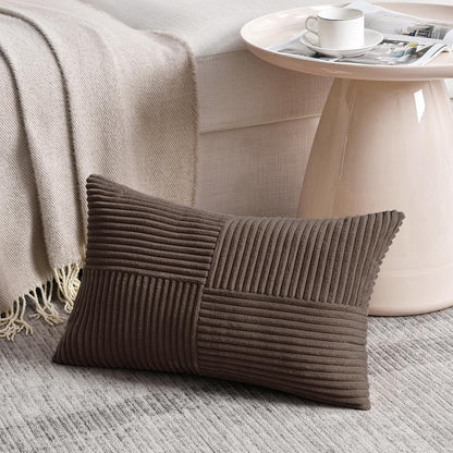 Fancy Homi 2 Packs Dark Brown Lumbar Decorative Throw Pillow Covers 12x20 Inch for Living Room
