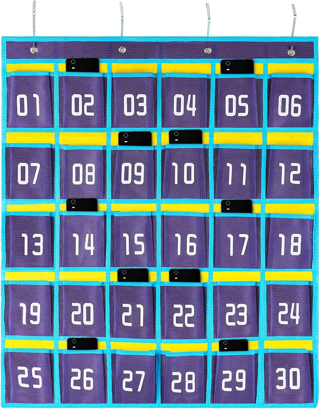 Loghot Classroom Accessories Closet Pocket Chart for Cell Phones Holder Wall Door Hanging Organizer