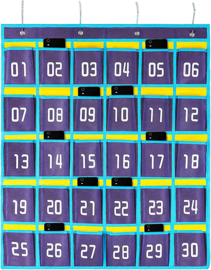 Loghot Classroom Accessories Closet Pocket Chart for Cell Phones Holder Wall Door Hanging Organizer