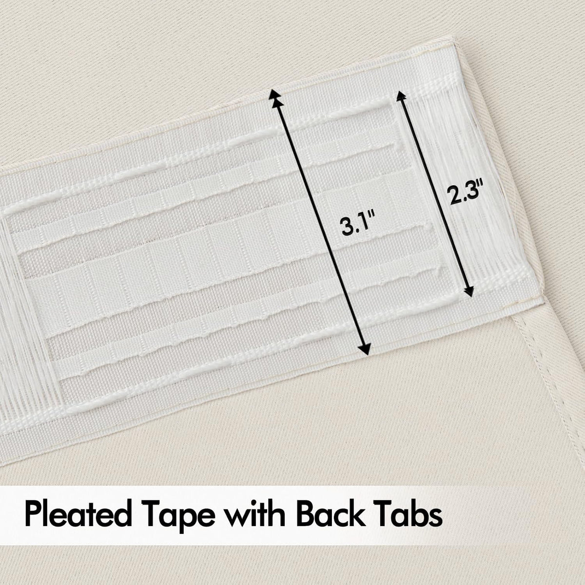 MIULEE Ivory Back Tab Blackout Curtains 120 Inch Long 2 Panels Set for Bedroom, Rod Pocket/Pinch